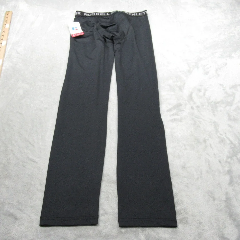 Russell Athletic Compression Pants Youth XL Black Big 5 Tights PUll-On 26x28 NEW